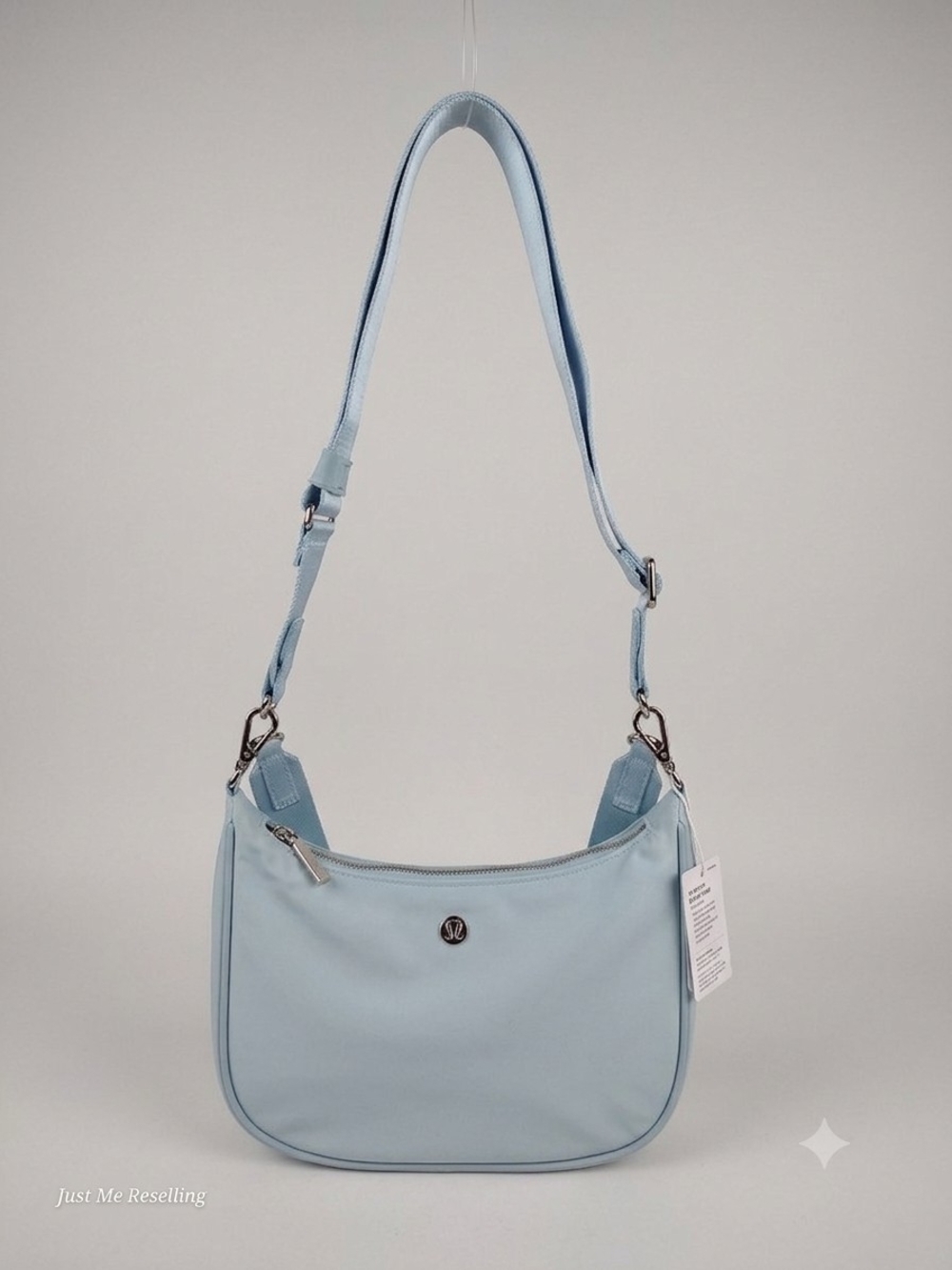 Lululemon City Essentials Small Shoulder Bag 3L in a light blue nylon finish
